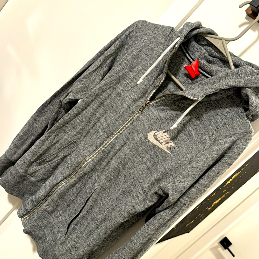 Vintage Heather Gray Nike Sportswear Zip Up Hoodie - Women’s Large